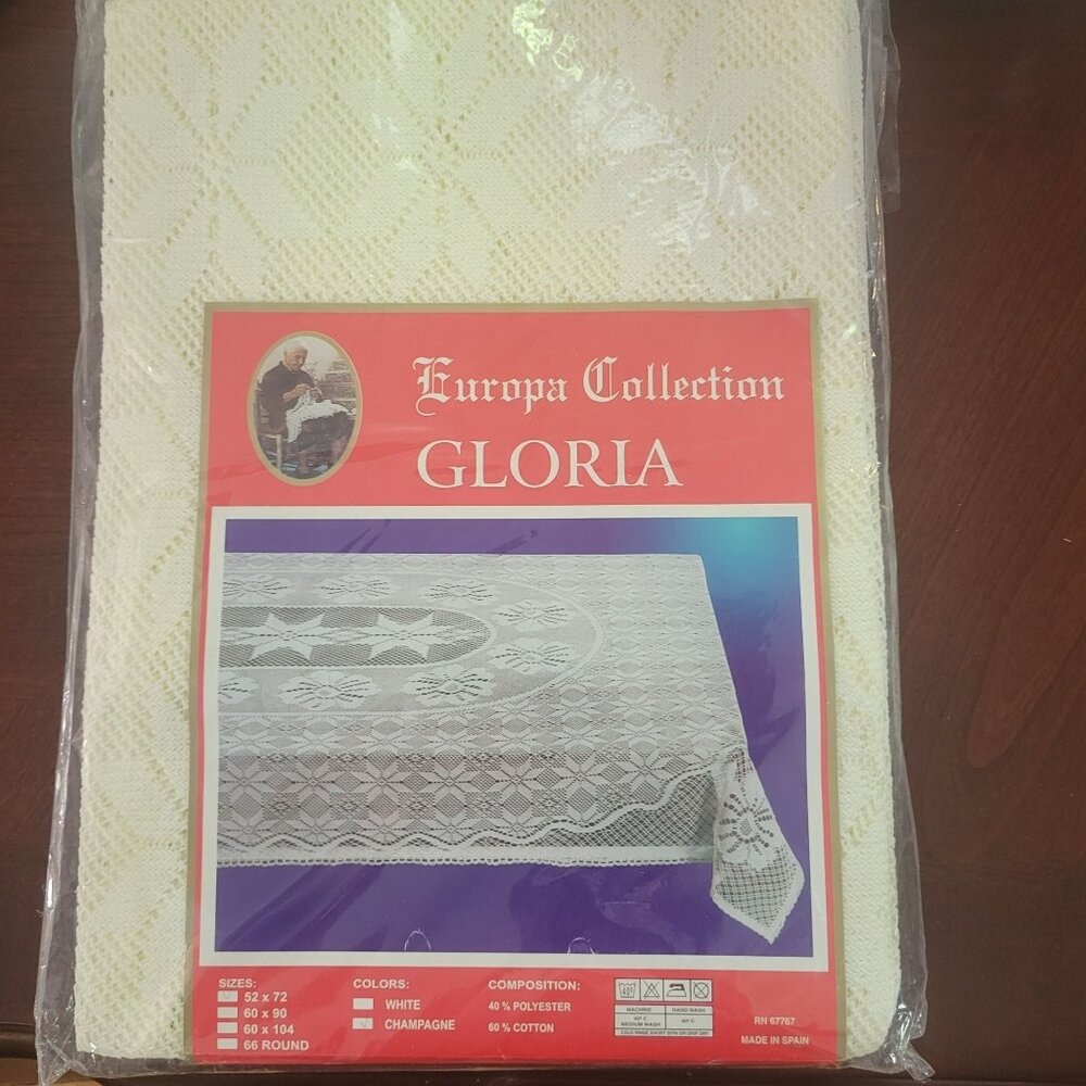 Europa Collection Gloria Tablecloth Champagne Color 60% Cotton 40% Polyester 52x